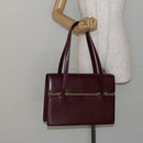BURBERRY Nova Check Hand Bag Canvas Leather Bordeaux Beige Auth ki6009-20