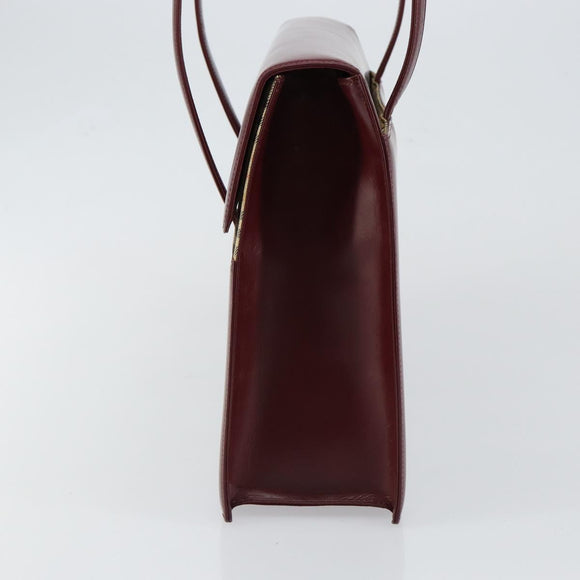 BURBERRY Nova Check Hand Bag Canvas Leather Bordeaux Beige Auth ki6009