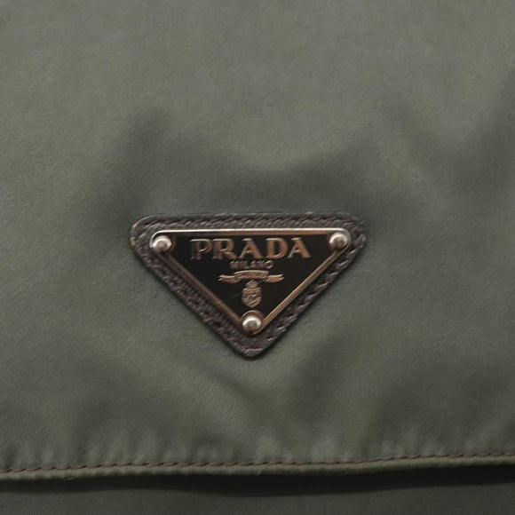 PRADA Shoulder Bag Nylon Khaki Auth ki6015
