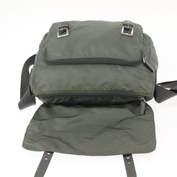 PRADA Shoulder Bag Nylon Khaki Auth ki6015