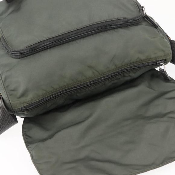 PRADA Shoulder Bag Nylon Khaki Auth ki6015