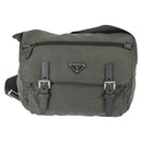 PRADA Shoulder Bag Nylon Khaki Auth ki6015-13