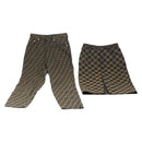 FENDI Zucca Canvas Pecan Canvas Skirt Pants 2 Set Black Brown Auth ki6020-1