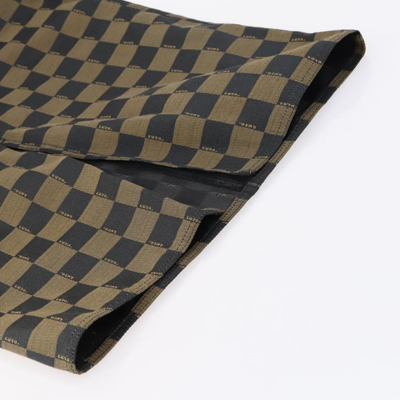 FENDI Zucca Canvas Pecan Canvas Skirt Pants 2 Set Black Brown Auth ki6020