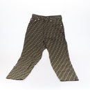 FENDI Zucca Canvas Pecan Canvas Skirt Pants 2 Set Black Brown Auth ki6020-2