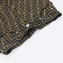 FENDI Zucca Canvas Pecan Canvas Skirt Pants 2 Set Black Brown Auth ki6020-4