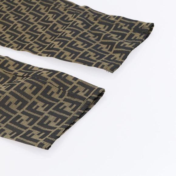 FENDI Zucca Canvas Pecan Canvas Skirt Pants 2 Set Black Brown Auth ki6020