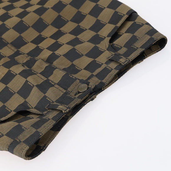 FENDI Zucca Canvas Pecan Canvas Skirt Pants 2 Set Black Brown Auth ki6020