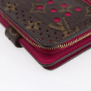 LOUIS VUITTON Monogram Perfo Compact zip Wallet Fuchsia M95188 LV Auth ki6022-16