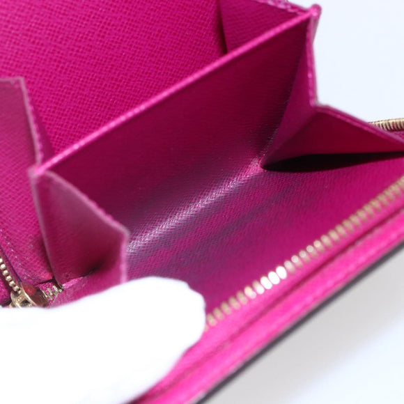 LOUIS VUITTON Monogram Perfo Compact zip Wallet Fuchsia M95188 LV Auth ki6022