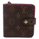 LOUIS VUITTON Monogram Perfo Compact zip Wallet Fuchsia M95188 LV Auth ki6022-13