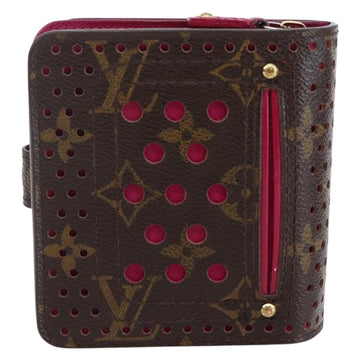 LOUIS VUITTON Monogram Perfo Compact zip Wallet Fuchsia M95188 LV Auth ki6022 - 0