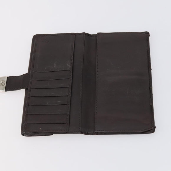 GUCCI GG Canvas Long Wallet Leather 8 Set Beige Black Auth ki6025