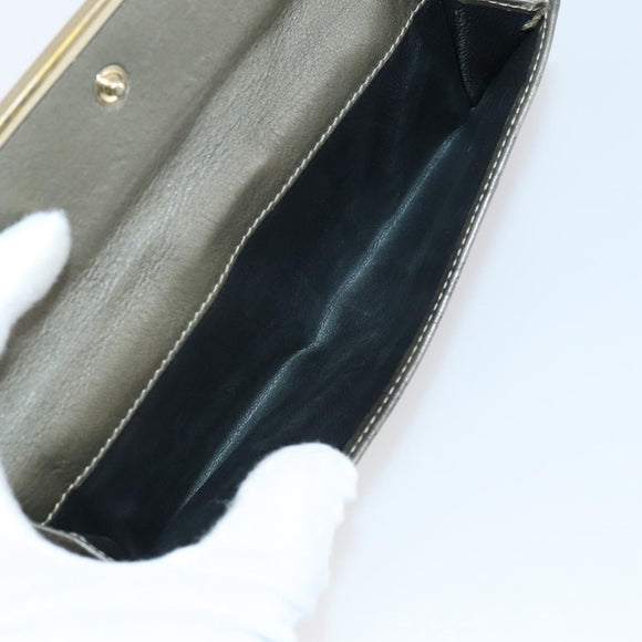 GUCCI GG Canvas Long Wallet Leather 8 Set Beige Black Auth ki6025