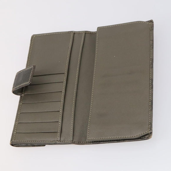 GUCCI GG Canvas Long Wallet Leather 8 Set Beige Black Auth ki6025