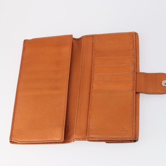 GUCCI GG Canvas Long Wallet Leather 8 Set Beige Black Auth ki6025