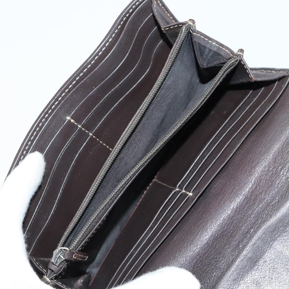 GUCCI GG Canvas Long Wallet Leather 8 Set Beige Black Auth ki6025