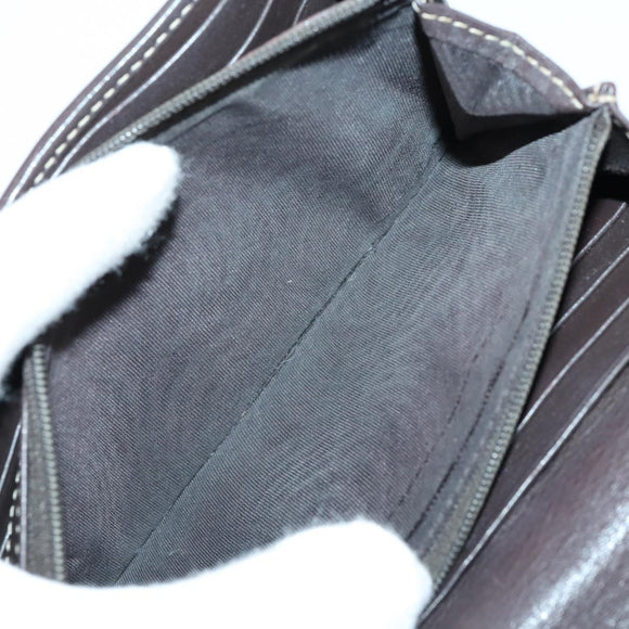 GUCCI GG Canvas Long Wallet Leather 8 Set Beige Black Auth ki6025