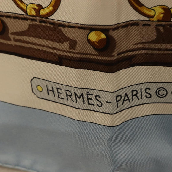 HERMES Carre 90 Scarf Silk 4 Set Red Blue Auth ki6029