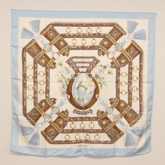 HERMES Carre 90 Scarf Silk 4 Set Red Blue Auth ki6029