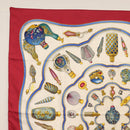 HERMES Carre 90 Scarf Silk 4 Set Red Blue Auth ki6029-17