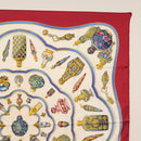 HERMES Carre 90 Scarf Silk 4 Set Red Blue Auth ki6029-18