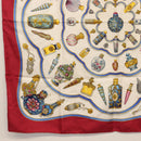 HERMES Carre 90 Scarf Silk 4 Set Red Blue Auth ki6029-19