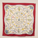 HERMES Carre 90 Scarf Silk 4 Set Red Blue Auth ki6029-22