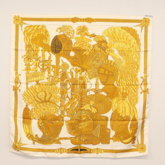 HERMES Carre 90 Scarf Silk 4 Set Red Blue Auth ki6029