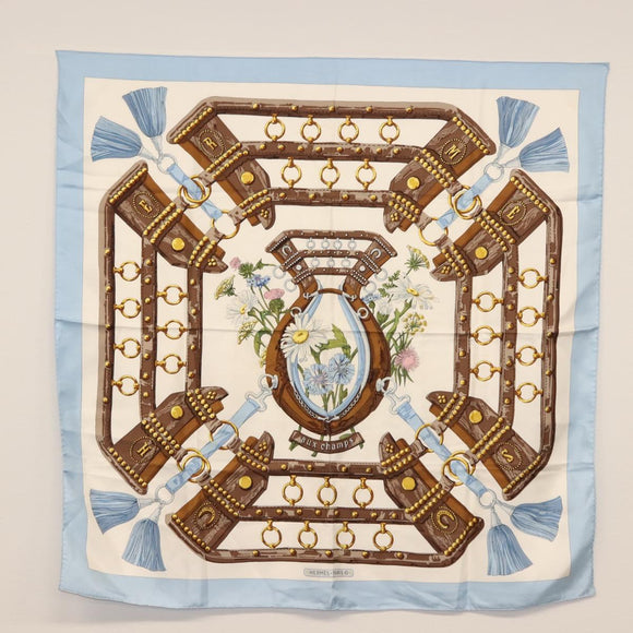 HERMES Carre 90 Scarf Silk 4 Set Red Blue Auth ki6029