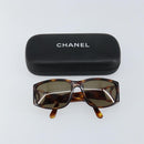 CHANEL Sunglasses plastic Brown CC Auth ki6033-11