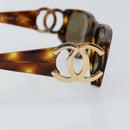CHANEL Sunglasses plastic Brown CC Auth ki6033-8