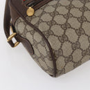 GUCCI GG Supreme Web Sherry Line Shoulder Bag PVC Leather Beige Red Auth ki6037-11