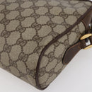 GUCCI GG Supreme Web Sherry Line Shoulder Bag PVC Leather Beige Red Auth ki6037-12