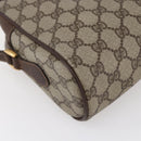 GUCCI GG Supreme Web Sherry Line Shoulder Bag PVC Leather Beige Red Auth ki6037-13