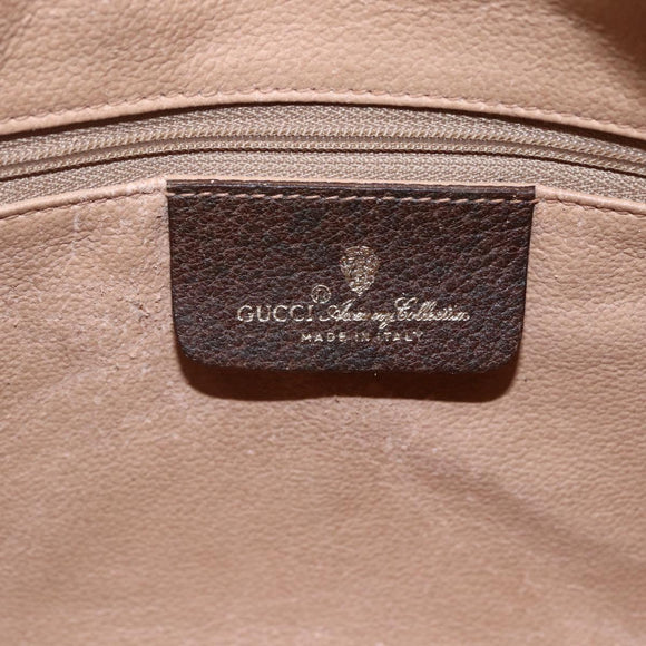 GUCCI GG Supreme Web Sherry Line Shoulder Bag PVC Leather Beige Red Auth ki6037