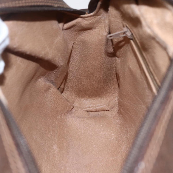 GUCCI GG Supreme Web Sherry Line Shoulder Bag PVC Leather Beige Red Auth ki6037