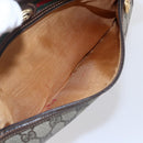 GUCCI GG Supreme Web Sherry Line Shoulder Bag PVC Leather Beige Red Auth ki6037-20