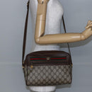 GUCCI GG Supreme Web Sherry Line Shoulder Bag PVC Leather Beige Red Auth ki6037-22