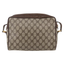 GUCCI GG Supreme Web Sherry Line Shoulder Bag PVC Leather Beige Red Auth ki6037-3