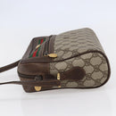 GUCCI GG Supreme Web Sherry Line Shoulder Bag PVC Leather Beige Red Auth ki6037-4
