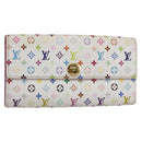 LOUIS VUITTON Monogram Multicolor Portefeuille Sarah White M93745 LV Auth ki6038-1