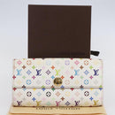 LOUIS VUITTON Monogram Multicolor Portefeuille Sarah White M93745 LV Auth ki6038-12