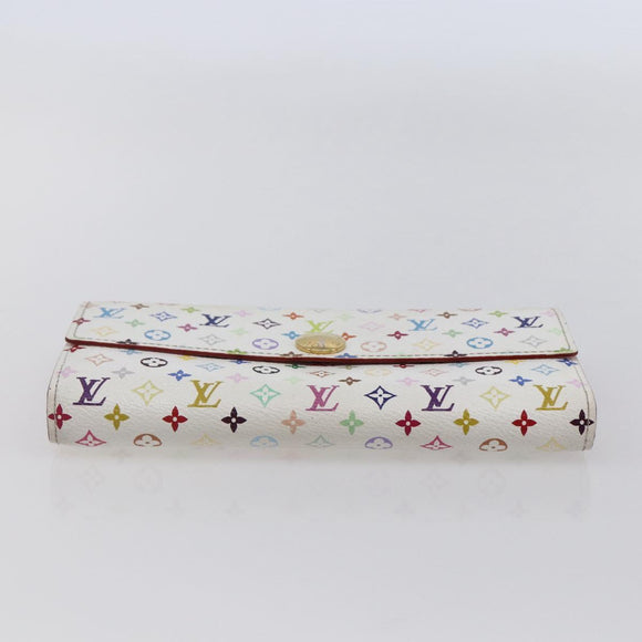 LOUIS VUITTON Monogram Multicolor Portefeuille Sarah White M93745 LV Auth ki6038