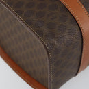 CELINE Macadam Canvas Hand Bag PVC Leather Brown Auth ki6046-14