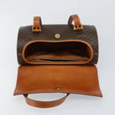 CELINE Macadam Canvas Hand Bag PVC Leather Brown Auth ki6046-19