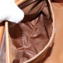 CELINE Macadam Canvas Hand Bag PVC Leather Brown Auth ki6046-11