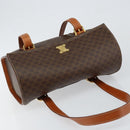 CELINE Macadam Canvas Hand Bag PVC Leather Brown Auth ki6046-6