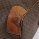 CELINE Macadam Canvas Boston Bag PVC Leather Brown Auth ki6048-9