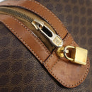 CELINE Macadam Canvas Boston Bag PVC Leather Brown Auth ki6048-19